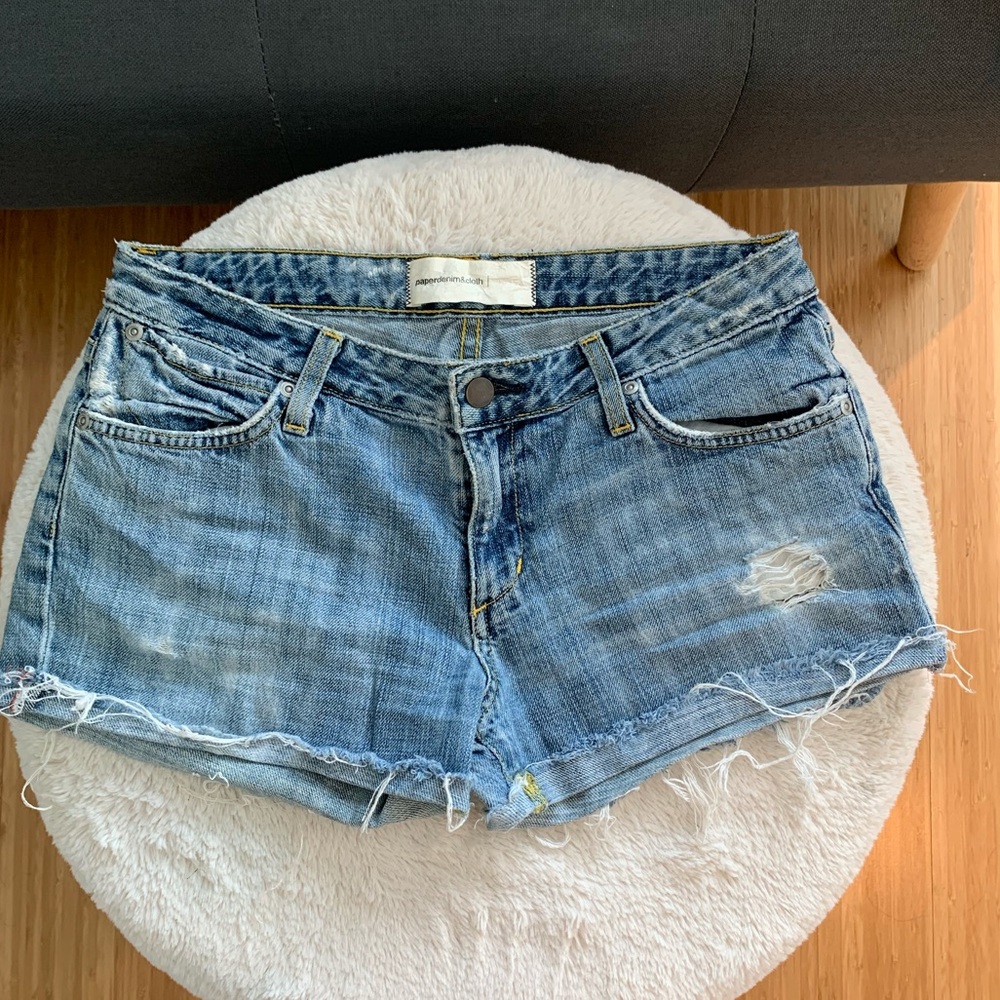 Distressed Denim Shorts